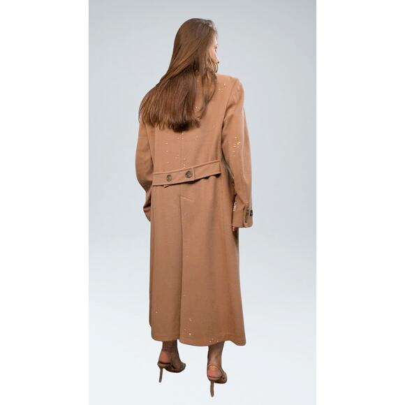 Tempo Europe London Fog 100% Wool Upcycled with 500 Austrian Crystals Coat - M/L - Picture 14 of 16